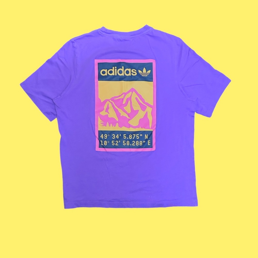 Purple ADIDAS Embroidery Mountain T-Shitrt